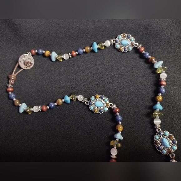 Chaps Turquoise And Multi-Color Beaded Necklace - Picture 3 of 9